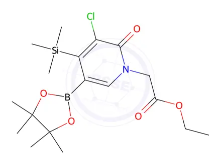 Chemical structure of Ethyl 2-(3-chloro-2-oxo-5-(4,4,5,5-tetramethyl-1,3,2-dioxaborolan-2-yl)-4-(trimethylsilyl)pyridin-1(2H)-yl)acetate