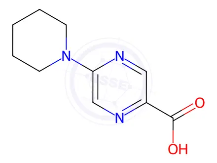 Chemical structure of 5-(Piperidin-1-yl)pyrazine-2-carboxylic acid
