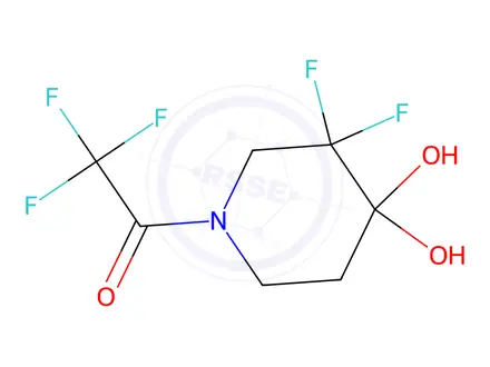 Chemical structure of Ethanone, 1-(3,3-difluoro-4,4-dihydroxy-1-piperidinyl)-2,2,2-trifluoro-