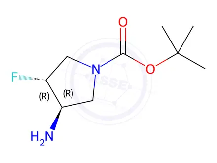 Chemical structure of (3S,4S)-tert-Butyl 3-Amino-4-fluoropyrrolidine-1-carboxylate