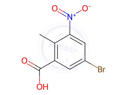 Chemical structure of 5-Bromo-2-methyl-3-nitrobenzoic Acid