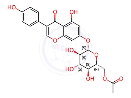 Chemical structure of 6′′-O-Acetylgenistin