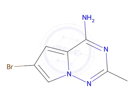 Chemical structure of 6-bromo-2-methylpyrrolo[2,1-f][1,2,4]triazin-4-amine