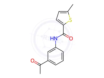 Chemical structure of N-(3-acetylphenyl)-5-methylthiophene-2-carboxamide