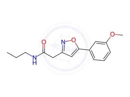 Chemical structure of 2-(5-(3-Methoxyphenyl)isoxazol-3-yl)-N-propylacetamide