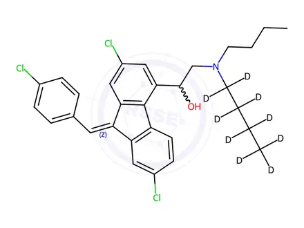 Chemical structure of Lumefantrine-d9 (Benflumetol-d9)