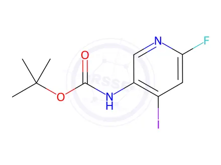 Chemical structure of Carbamic acid, N-(6-fluoro-4-iodo-3-pyridinyl)-, 1,1-dimethylethyl ester