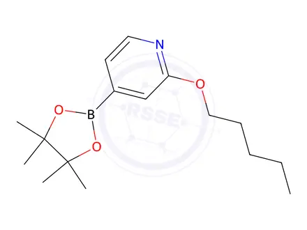 Chemical structure of 2-(Pentyloxy)-4-(4,4,5,5-tetramethyl-1,3,2-dioxaborolan-2-yl)pyridine