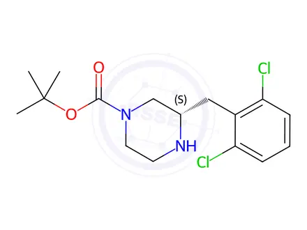 Chemical structure of tert-Butyl (S)-3-(2,6-dichlorobenzyl)piperazine-1-carboxylate