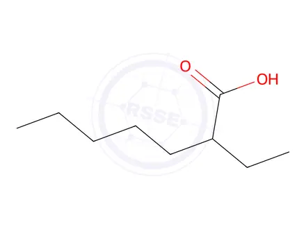Chemical structure of 2-Ethylheptanoic Acid