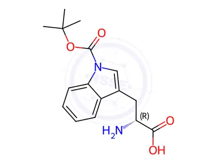 Chemical structure of H-D-Trp(Boc)-OH