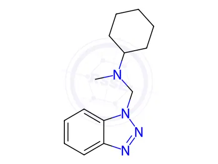 Chemical structure of N-((1H-benzo[d][1,2,3]triazol-1-yl)methyl)-N-methylcyclohexanamine