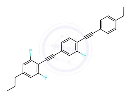 Chemical structure of Benzene, 4-[2-(2,6-difluoro-4-propylphenyl)ethynyl]-1-[2-(4-ethylphenyl)ethynyl]-2-fluoro-