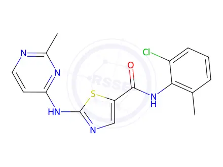 Chemical structure of N-(2-Chloro-6-methylphenyl)-2-((2-methylpyrimidin-4-yl)amino)thiazole-5-carboxamide
