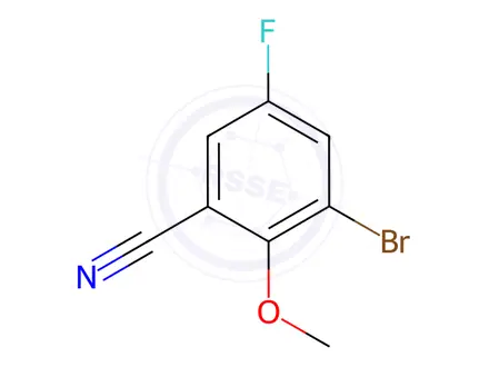 Chemical structure of 3-Bromo-5-fluoro-2-methoxybenzonitrile