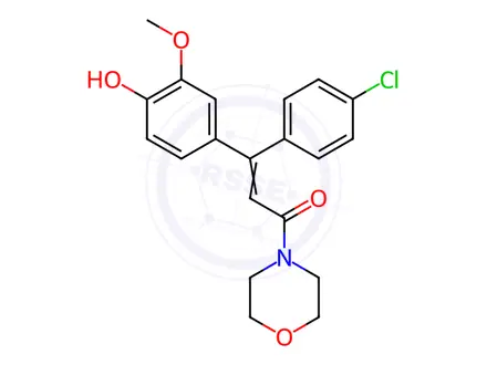 Chemical structure of 4-[(1Z/E)-1-(4-chlorophenyl)-3-morpholin-4-yl-3-oxoprop-1-enyl]-2-methoxyphenol