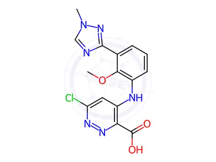 Chemical structure of 6-Chloro Deucravacitinib Acid Impurity