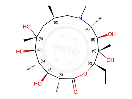Chemical structure of (2R,3S,4R,5R,8R,10R,11R,12S,13S,14R)-2-Ethyl-3,4,10,11,13-pentahydroxy-3,5,6,8,10,12,14-heptamethyl-1-oxa-6-azacyclopentadecan-15-one