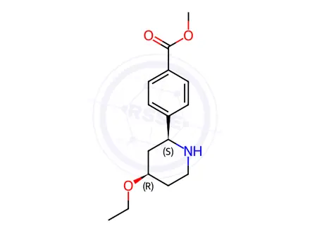 Chemical structure of Methyl 4-((2S,4R)-4-ethoxypiperidin-2-yl)benzoate