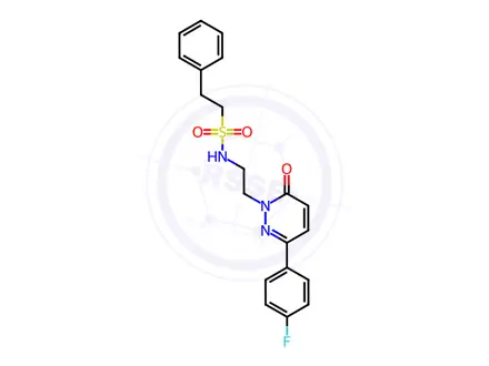 Chemical structure of N-(2-(3-(4-Fluorophenyl)-6-oxopyridazin-1(6H)-yl)ethyl)-2-phenylethane-1-sulfonamide