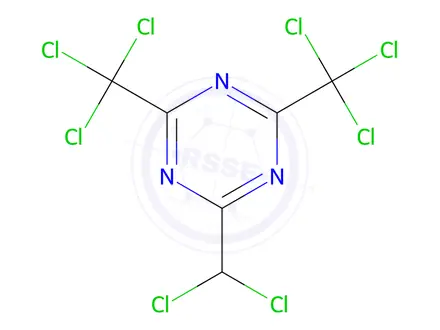 Chemical structure of 2-(Dichloromethyl)-4,6-bis(trichloromethyl)-1,3,5-triazine