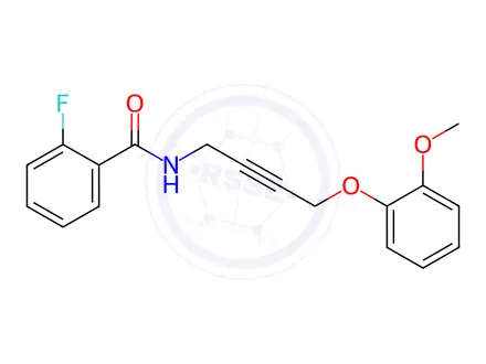Chemical structure of 2-Fluoro-N-(4-(2-methoxyphenoxy)but-2-yn-1-yl)benzamide