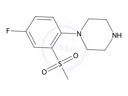 Chemical structure of 1-(4-Fluoro-2-(methylsulfonyl)phenyl)piperazine
