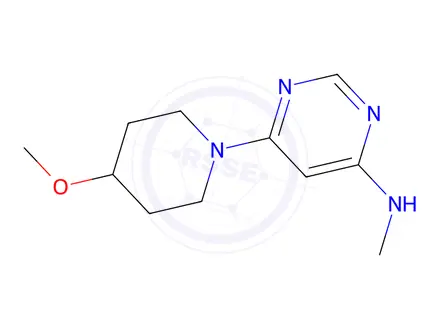 Chemical structure of 6-(4-methoxypiperidin-1-yl)-n-methylpyrimidin-4-amine