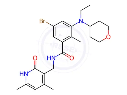 Chemical structure of 5-Bromo-N-((4,6-dimethyl-2-oxo-1,2-dihydropyridin-3-yl)methyl)-3-(ethyl(tetrahydro-2H-pyran-4-yl)amino)-2-methylbenzamide