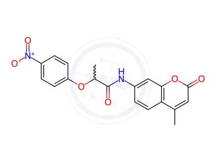 Chemical structure of N-(4-methyl-2-oxochromen-7-yl)-2-(4-nitrophenoxy)propanamide