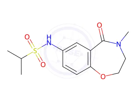 Chemical structure of N-(4-Methyl-5-oxo-2,3,4,5-tetrahydrobenzo[f][1,4]oxazepin-7-yl)propane-2-sulfonamide