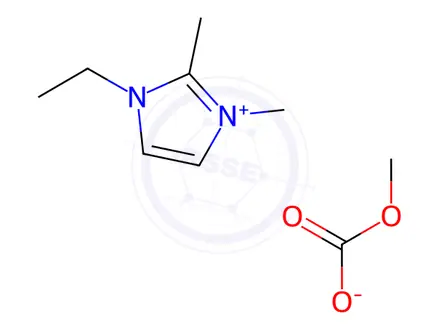 Chemical structure of 1-Ethyl-2,3-dimethylimidazolium Methyl Carbonate