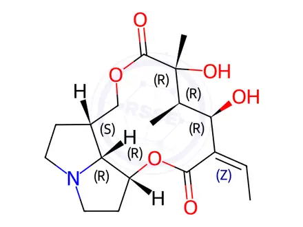 Chemical structure of (1S,14R)-1,2-Dihydro-12,14α-dihydroxysenecionan-11,16-dione