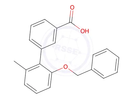 Chemical structure of 2-Benzyloxy-6-methylbiphenyl-3'-carboxylic acid
