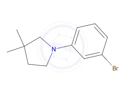 Chemical structure of 1-(3-Bromophenyl)-3,3-dimethyl-pyrrolidine
