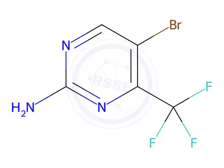 Chemical structure of 5-bromo-4-(trifluoromethyl)pyrimidin-2-amine