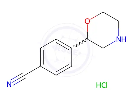 Chemical structure of Benzonitrile, 4-(2-morpholinyl)-, hydrochloride