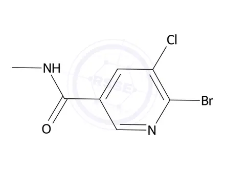 Chemical structure of 6-Bromo-5-chloro-N-methylnicotinamide