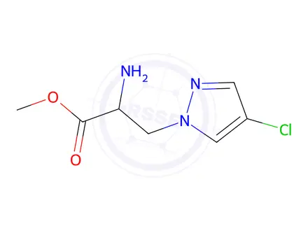 Chemical structure of Methyl 2-amino-3-(4-chloro-1h-pyrazol-1-yl)propanoate