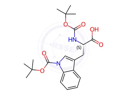 Chemical structure of BOC-TRP(BOC)-OH