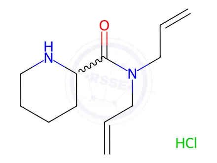 Chemical structure of N,N-Diallyl-2-piperidinecarboxamide hydrochloride