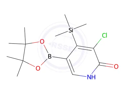 Chemical structure of 3-Chloro-5-(4,4,5,5-tetramethyl-1,3,2-dioxaborolan-2-yl)-4-(trimethylsilyl)pyridin-2(1H)-one