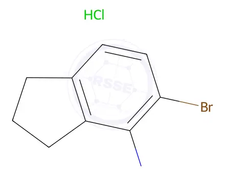 Chemical structure of 5-Bromo-2,3-dihydro-1H-inden-4-amine(hydrochloride)(1:1)