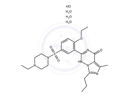 Chemical structure of Vardenafil hydrochloride trihydrate