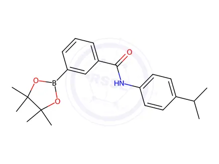 Chemical structure of N-(4-isopropylphenyl)-3-(4,4,5,5-tetramethyl-1,3,2-dioxaborolan-2-yl)benzamide