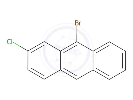 Chemical structure of Anthracene, 9-bromo-2-chloro-