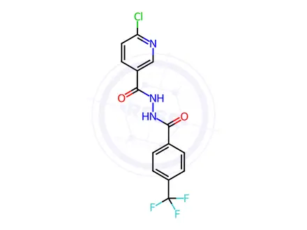 Chemical structure of N'-[(6-chloropyridin-3-yl)carbonyl]-4-(trifluoromethyl)benzohydrazide