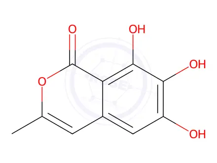 Chemical structure of 6,7,8-trihydroxy-3-methylisochromen-1-one