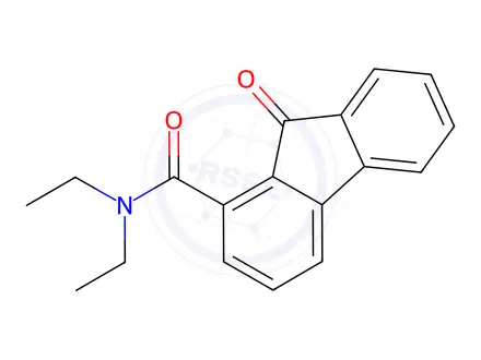 Chemical structure of N,N-diethyl-9-oxo-9H-fluorene-1-carboxamide