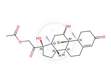 Chemical structure of 9-Alpha Br Hydrocortisone Acetate